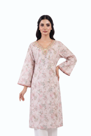 Off-White Floral Cotton Kurti Top by Newish Fashion Destiny