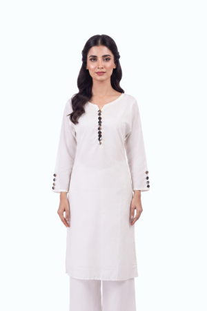 White Cotton Kurti Top by Newish Fashion Destiny