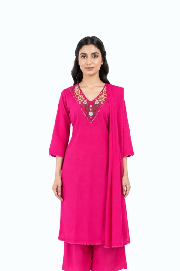 Pink floral kurthi by Newish Fashion Destiny
